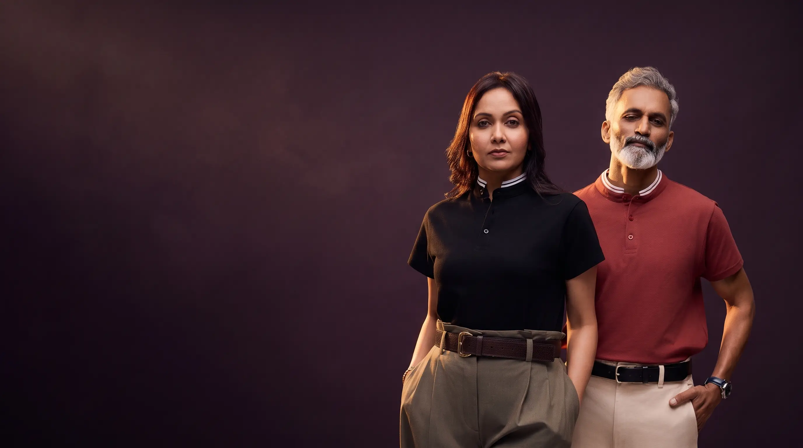Backpack Stereo — The Beat polo tees on models